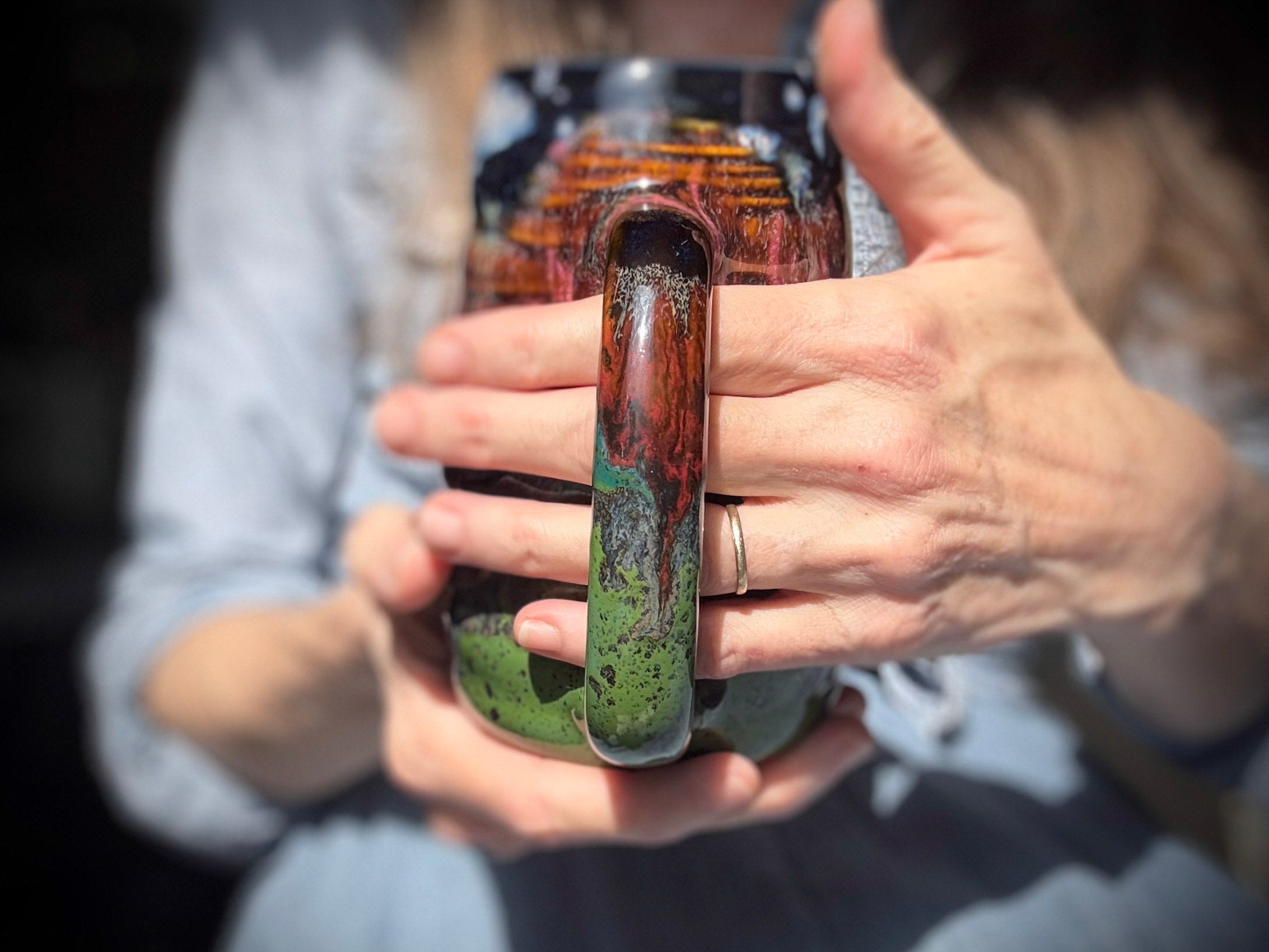 08-B Starry Night Swirly Mug - TOP SHELF MISFIT, 25 oz.