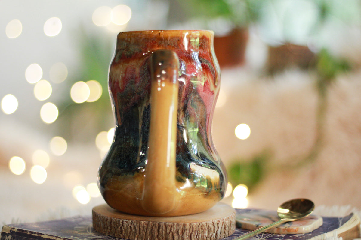 07-C Amber 'FLOW' Gourd Mug Variation  - MISFIT, 18 oz. - 25% off