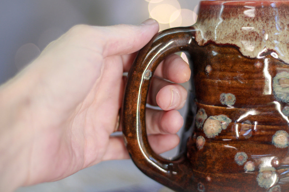 11-TESTER Root Beer Dad Textured Divot Mug, 16 oz.