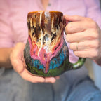 08-B Molten Cheetah Curvy Mug, TOP SHELF - 21 oz.