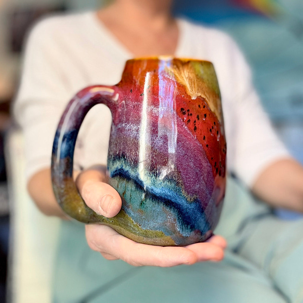08-C Earthy Rainbow Slender Mug, 24 oz.