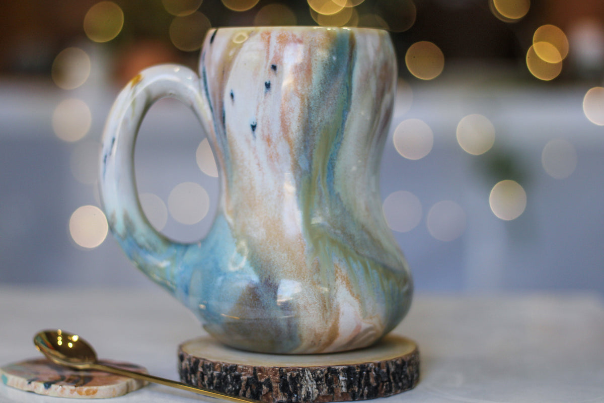 13-B Soft Earth Series PROTOTYPE Gourd Mug - MINOR MISFIT, 22 oz. - 10% off
