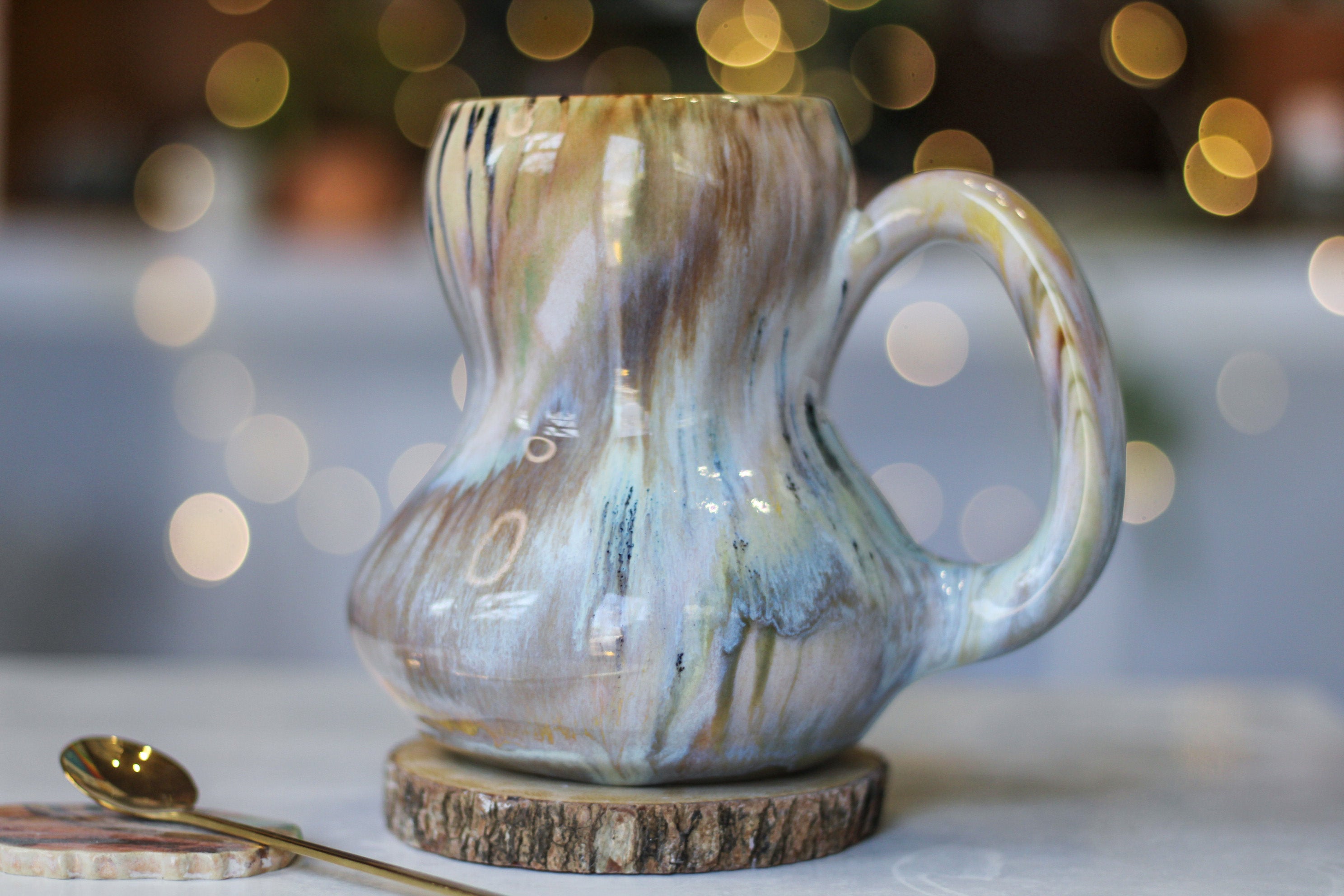 03-A Soft Earth Series PROTOTYPE Acorn Gourd Mug - MINOR MISFIT, 28 oz. - 10% off