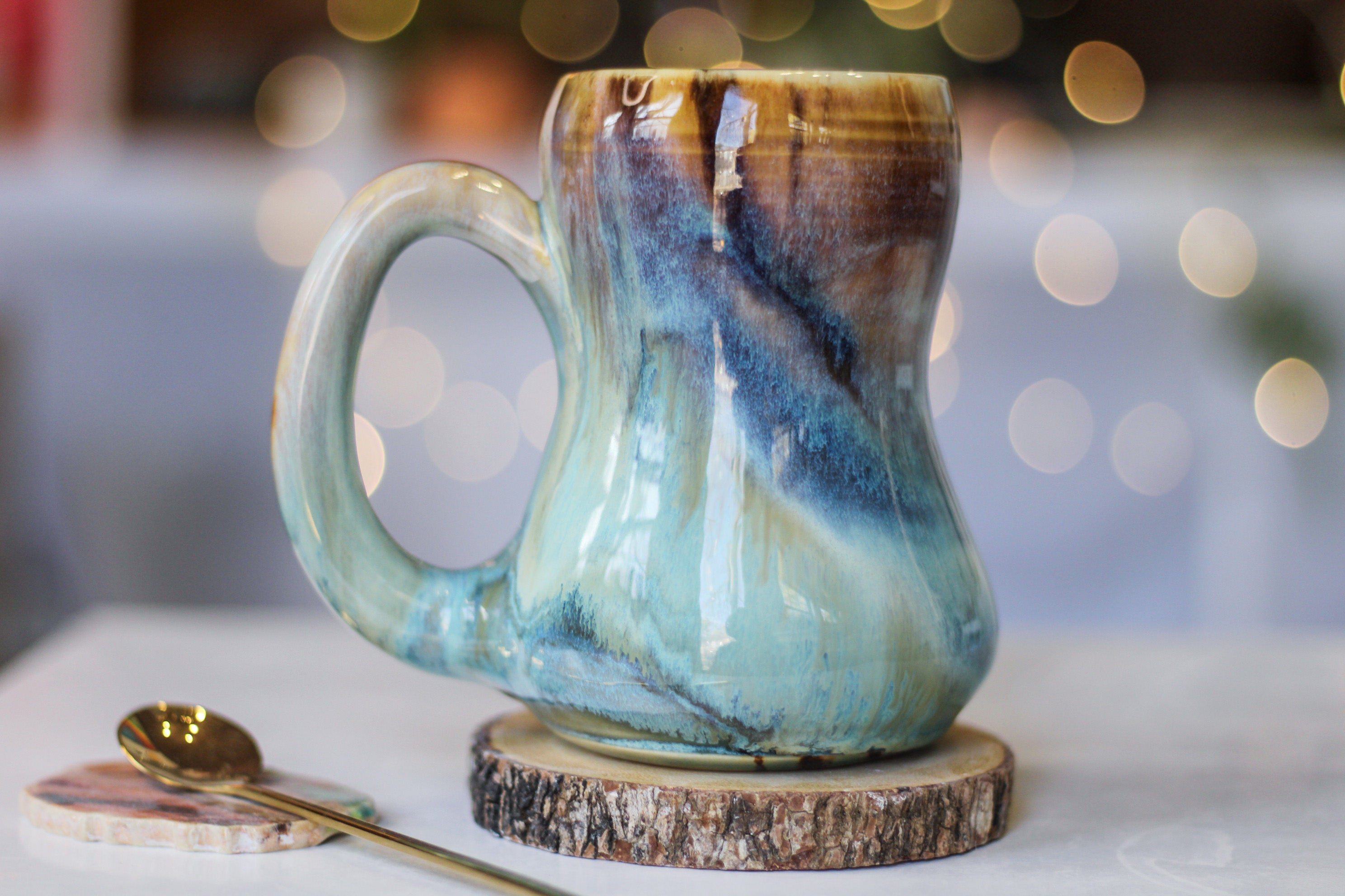 02-C Soft Earth Series PROTOTYPE Acorn Gourd Mug - MINOR MISFIT, 20 oz. - 10% off