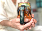 01-E Olive 'FLOW' Textured Divot Mug, 22 oz. (This listing is for one mug)