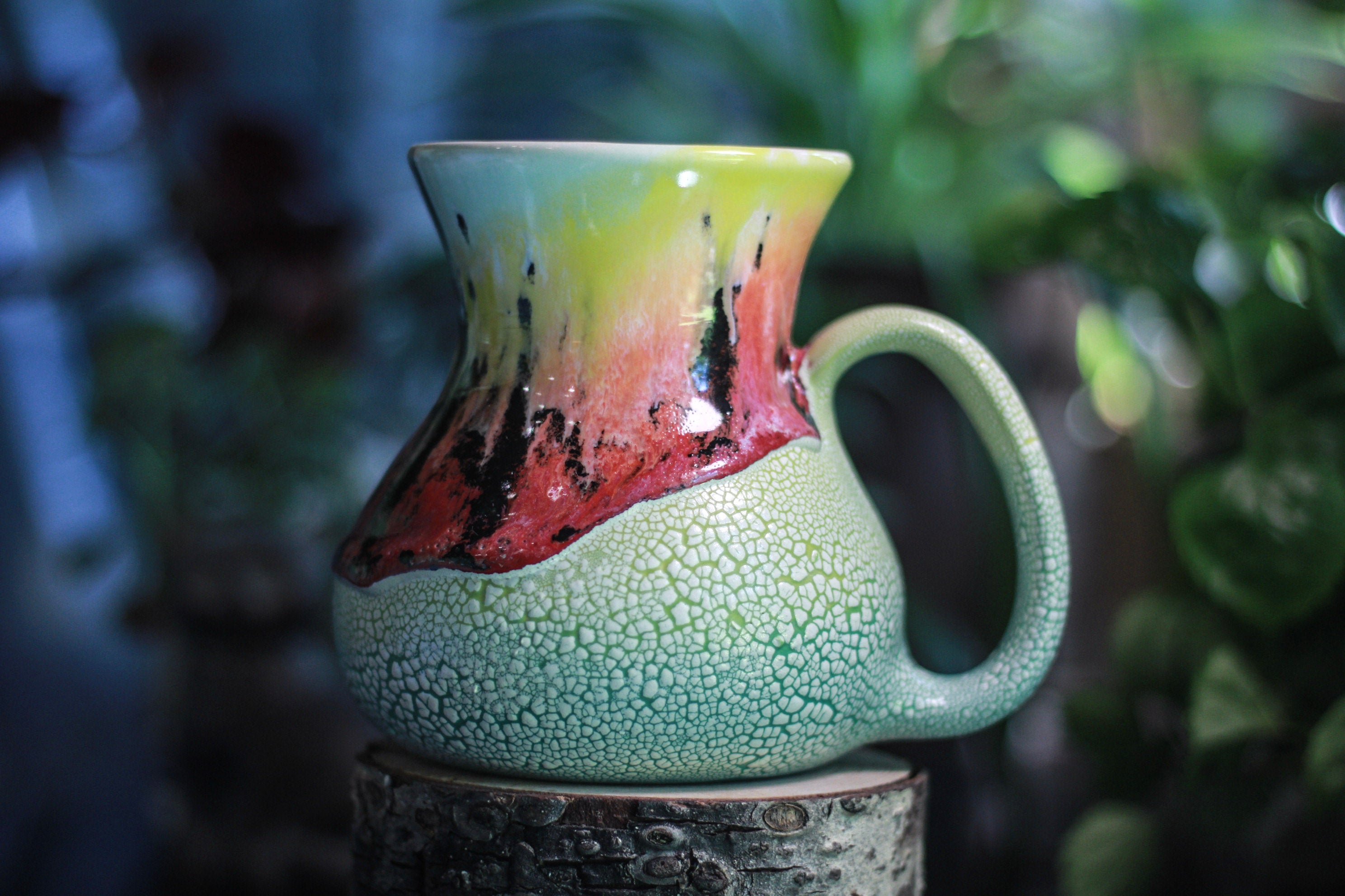 01-C Rainbow Serpent Flared Fat-Bottomed Mug, 26 oz.