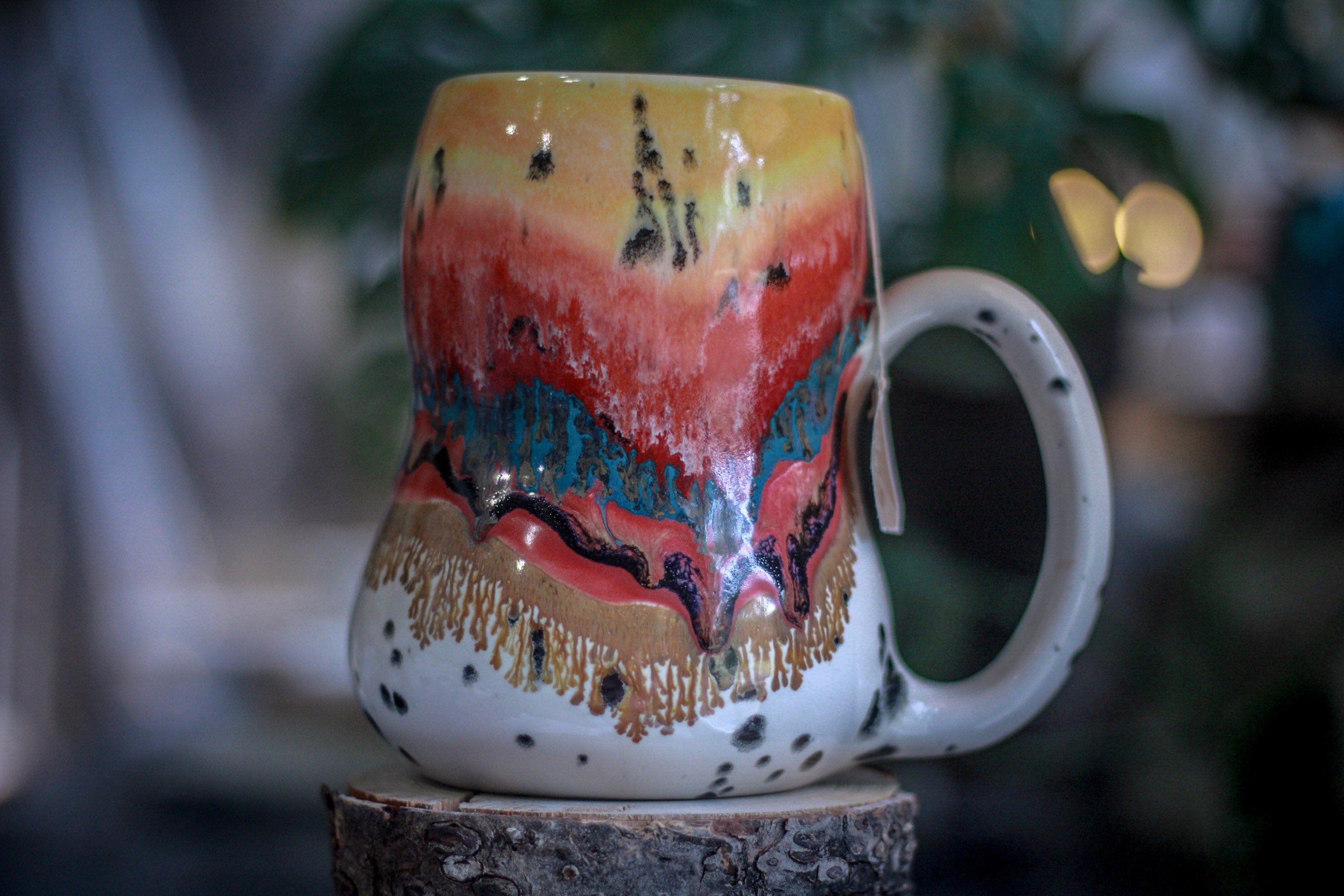 01-A Desert Rainbow Notched Gourd Mug - TOP SHELF, 26 oz.