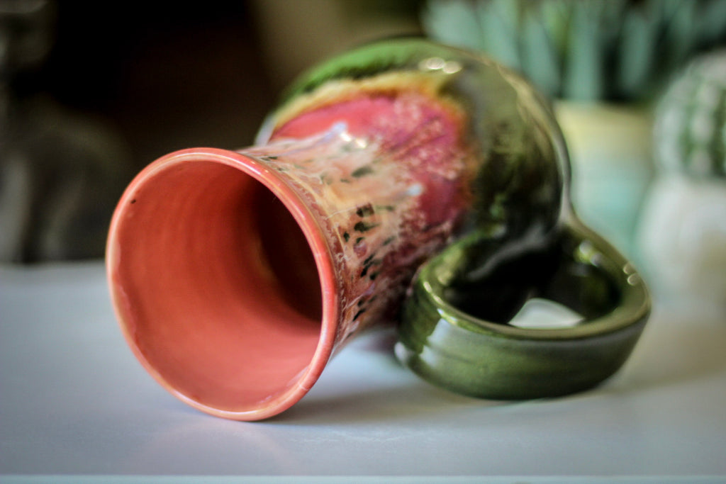 01-A Coral Mountain Meadow Barely Flared Acorn Mug - TOP SHELF, 20 oz.
