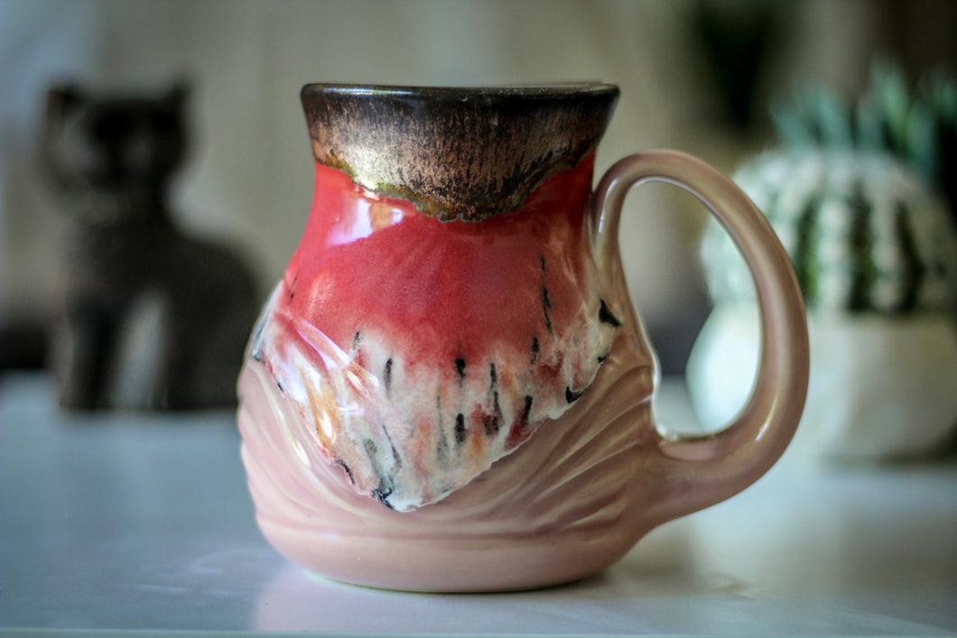 10-C Copper Agate Variation Flared Textured Mug, 18 oz.