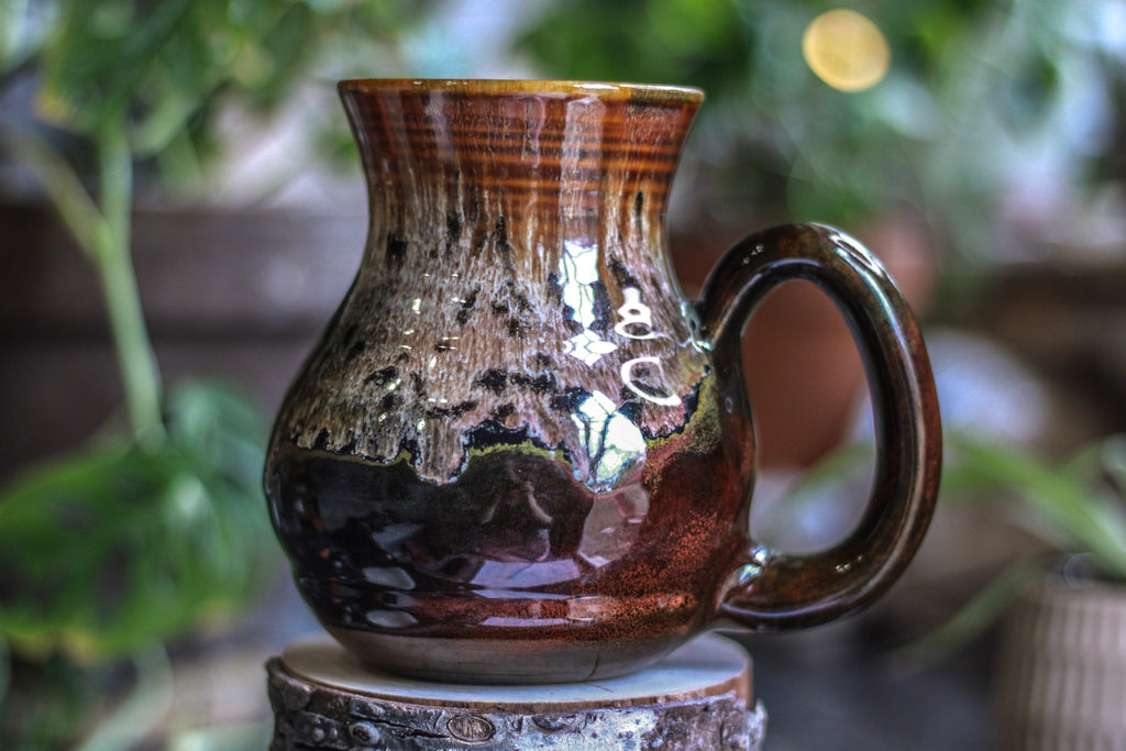 08-C Molten Rainbow Cheetah Flared Acorn Mug, 23 oz.