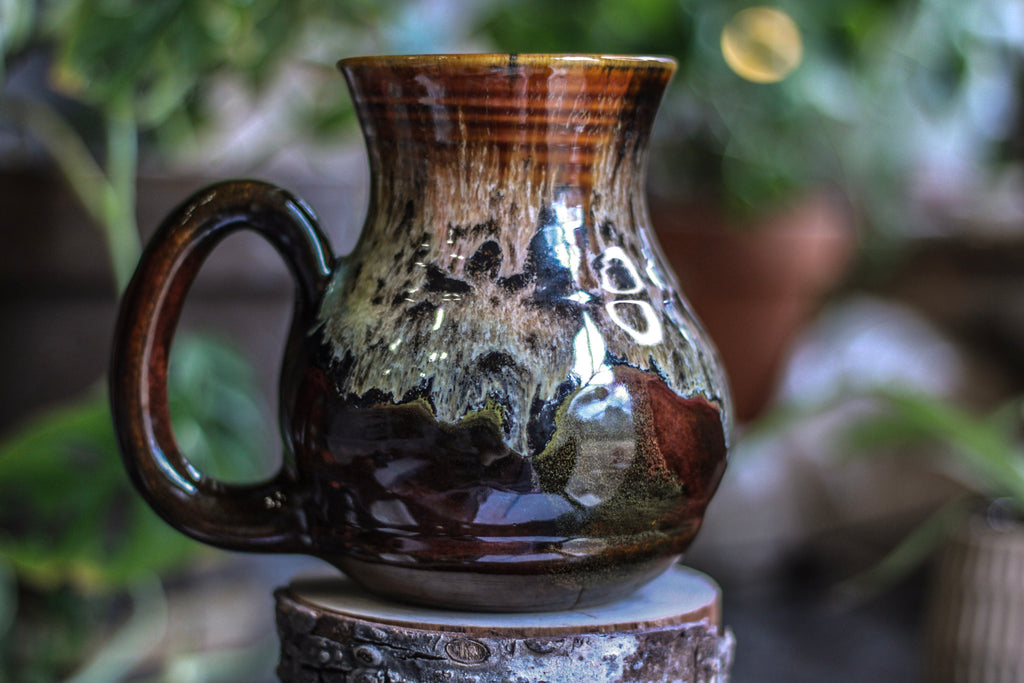 08-C Molten Rainbow Cheetah Flared Acorn Mug, 23 oz.