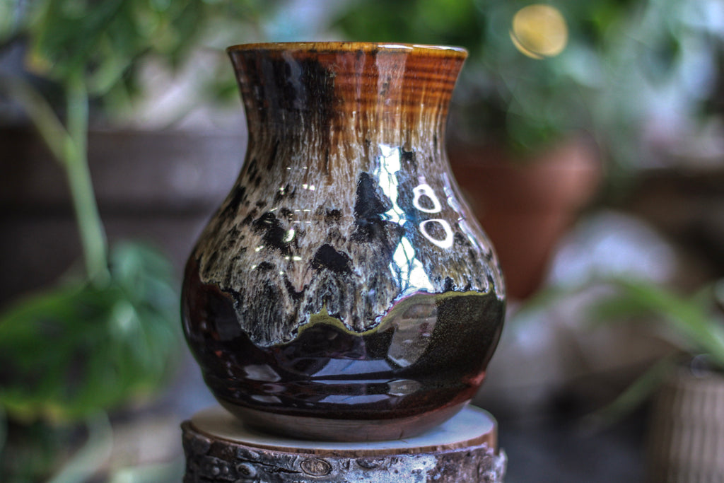 08-C Molten Rainbow Cheetah Flared Acorn Mug, 23 oz.