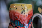 01-A Desert Rainbow Notched Gourd Mug - TOP SHELF, 26 oz.
