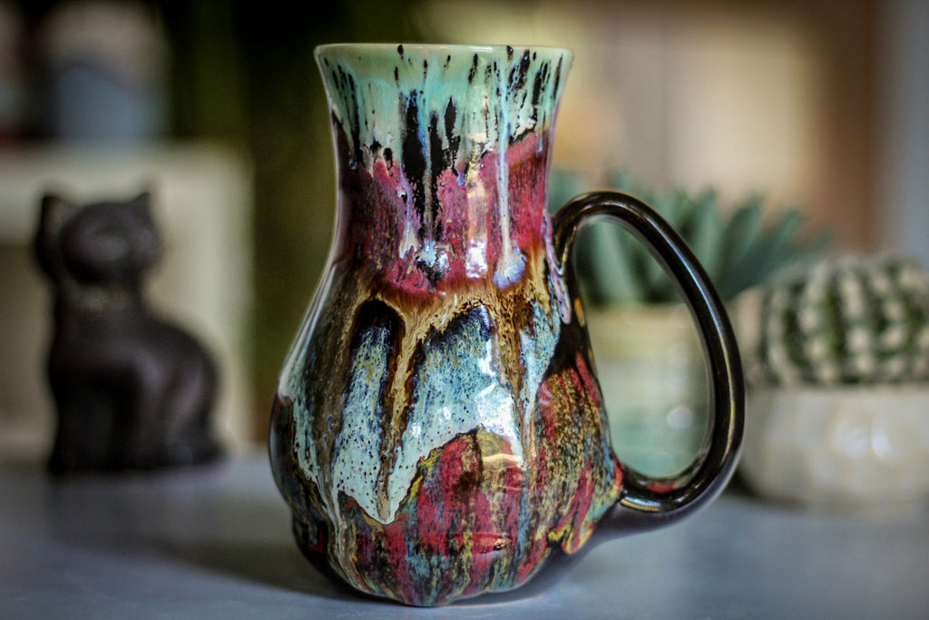 02-A Alpine Mountain Meadow Flared Acorn Mug - TOP SHELF MISFIT, 24 oz.