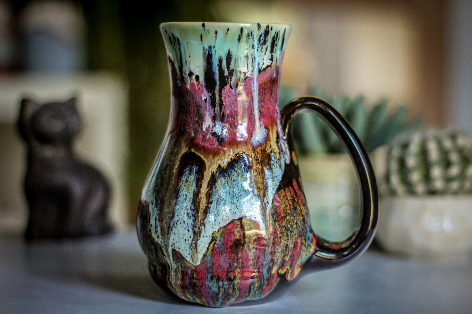 02-A Alpine Mountain Meadow Flared Acorn Mug - TOP SHELF MISFIT, 24 oz.