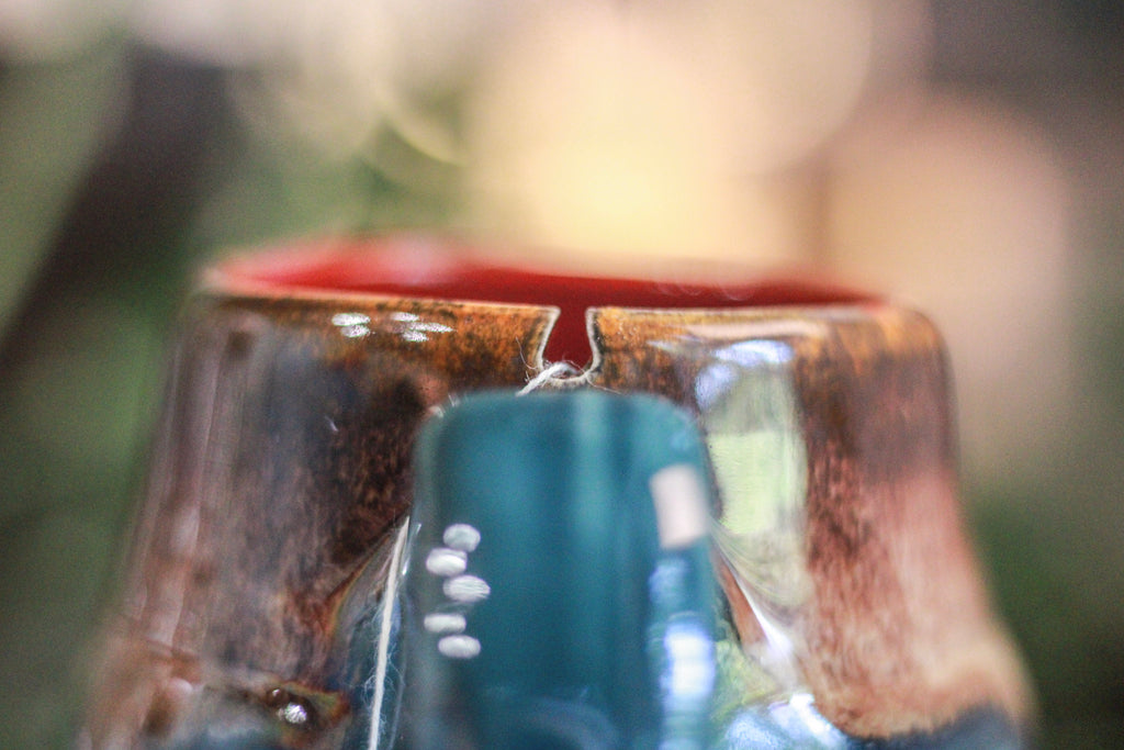 11-F Molten Caramel Notched Textured Acorn Mug, 13 oz.