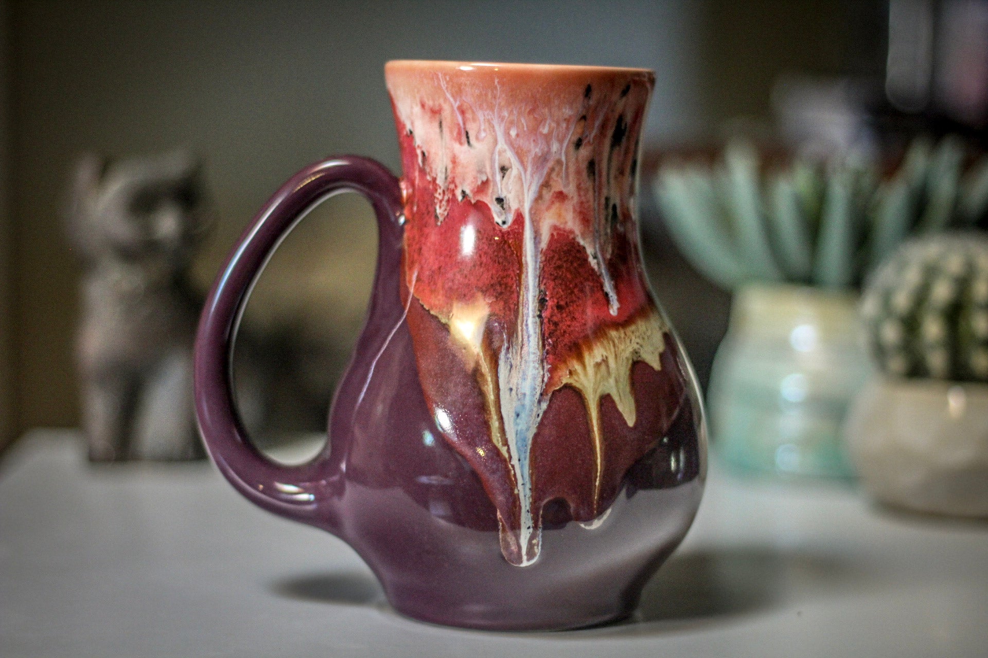 02-B Coral Mountain Meadow Flared Mug, 23 oz.