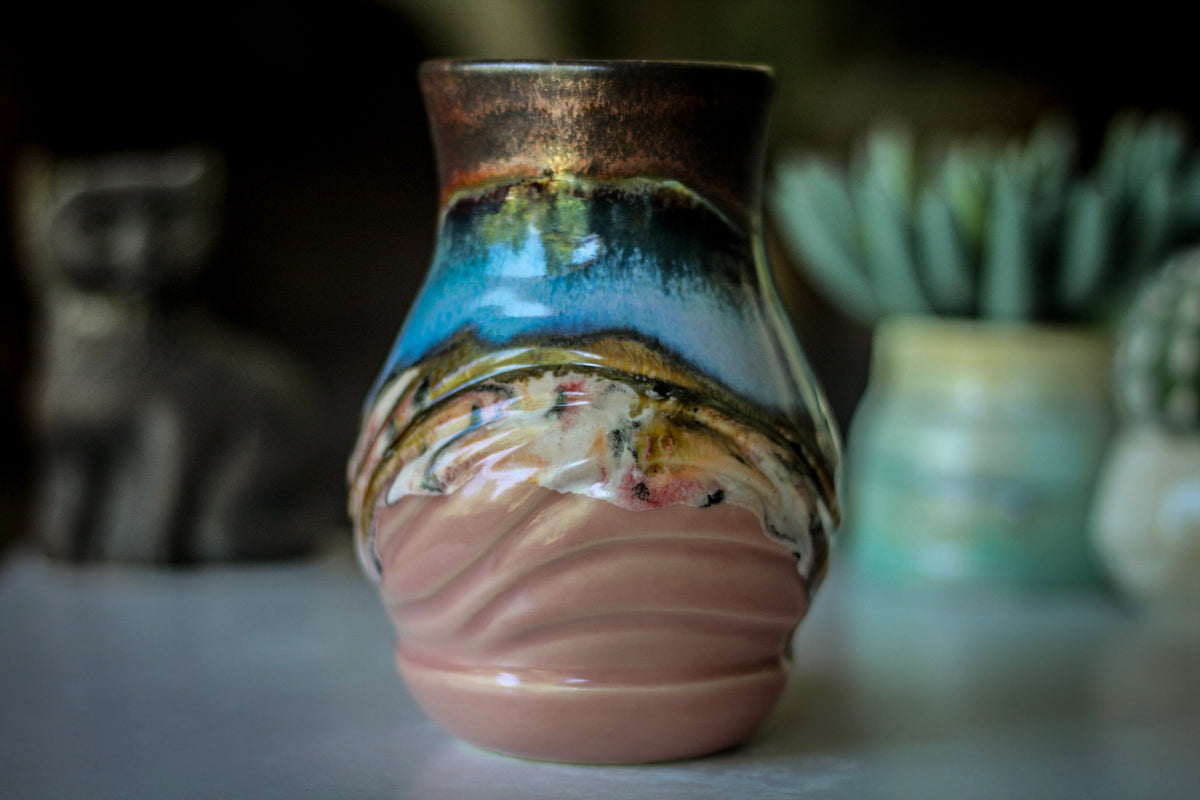 12-B Copper Agate Barely Flared Textured Acorn Mug - TOP SHELF, 18 oz.