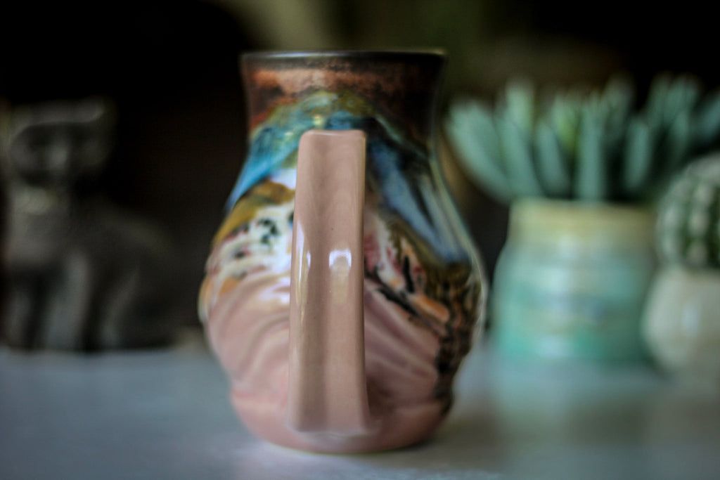 12-B Copper Agate Barely Flared Textured Acorn Mug - TOP SHELF, 18 oz.