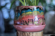 Load image into Gallery viewer, 12-A Pink Rainbow Grotto 1 Quart Planter with Dish