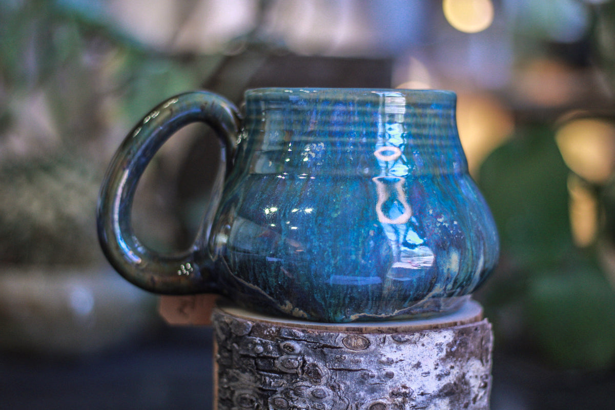 10-E Blue EXPERIMENT Notched Acorn Mug, 19 oz.
