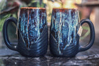 12-D New Wave Notched Textured Mug Set, 22 oz. (each)