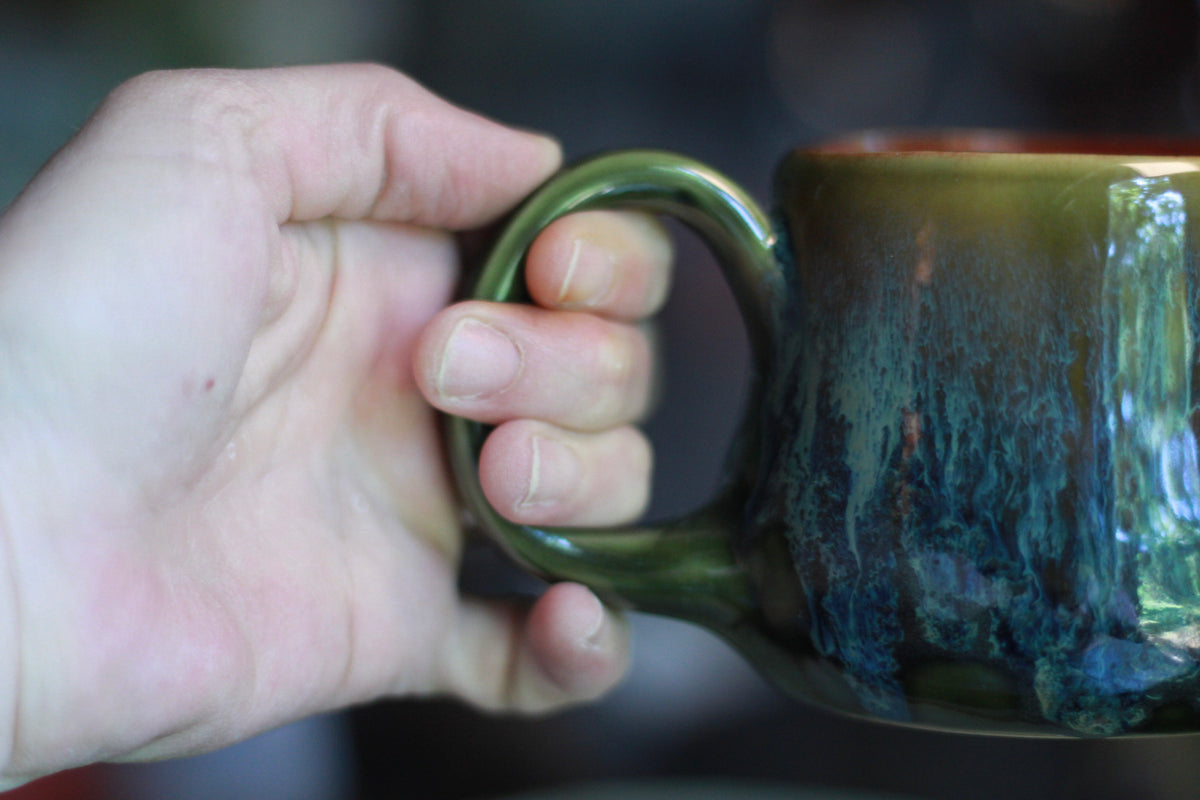 11-E Mossy Wave Squat Gourd Mug, 14 oz.