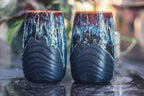 12-D New Wave Notched Textured Mug Set, 22 oz. (each)