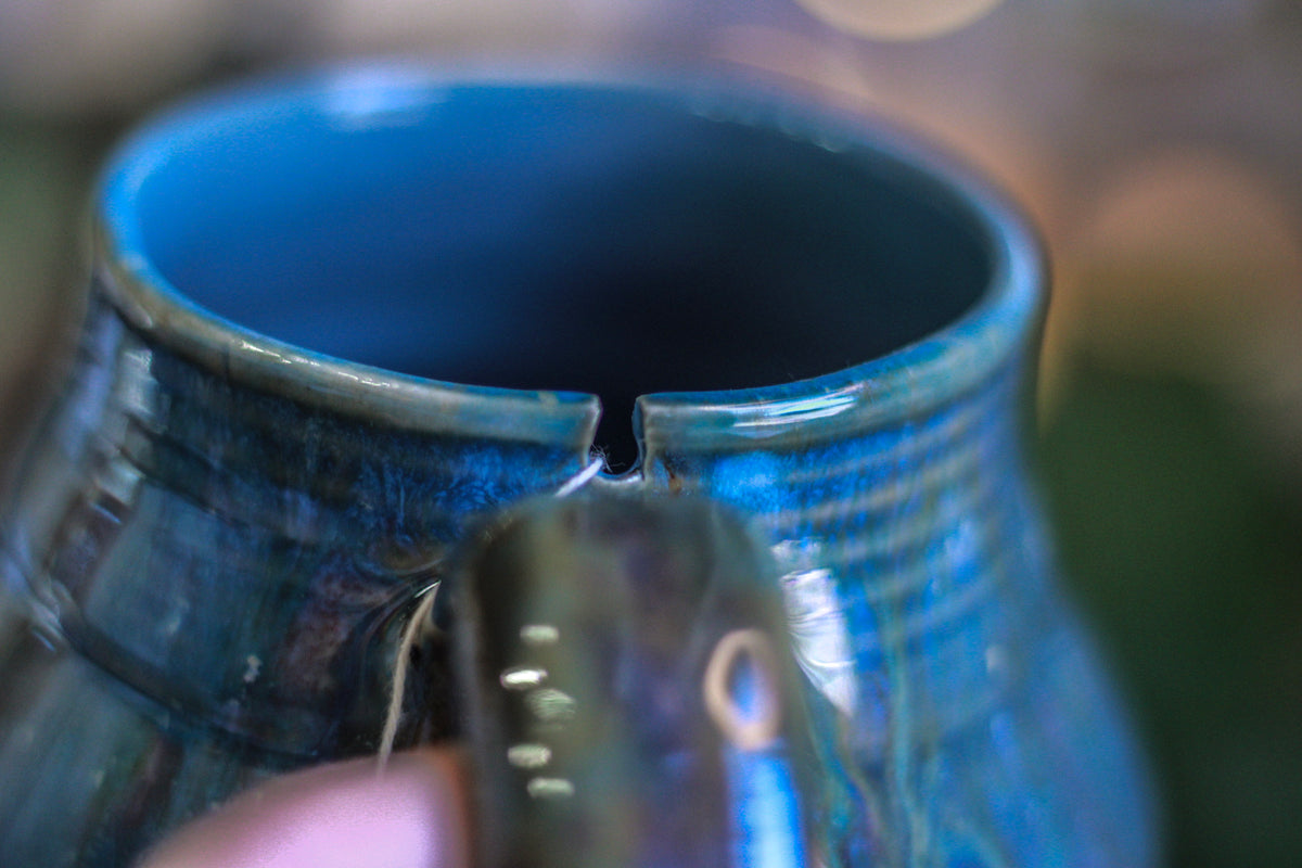 10-E Blue EXPERIMENT Notched Acorn Mug, 19 oz.