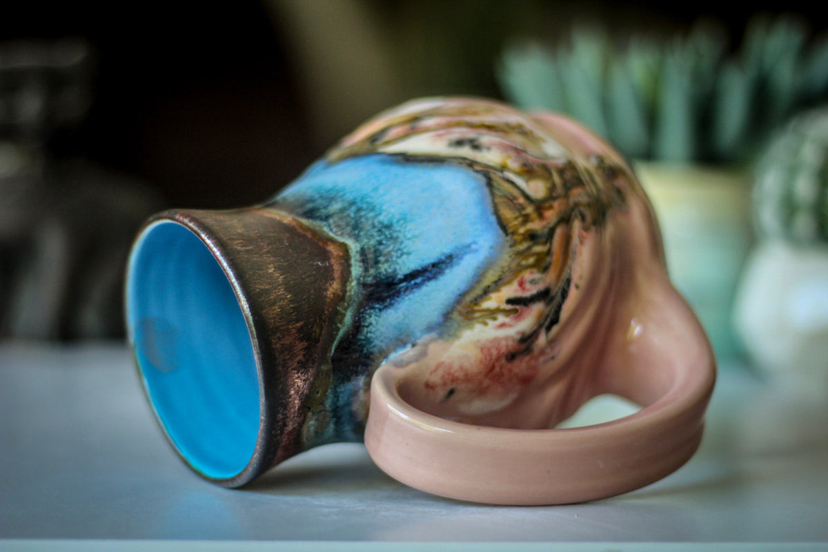 12-B Copper Agate Barely Flared Textured Acorn Mug - TOP SHELF, 18 oz.