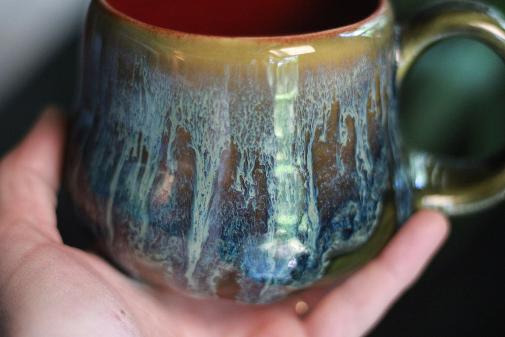 11-E Mossy Wave Squat Gourd Mug, 14 oz.