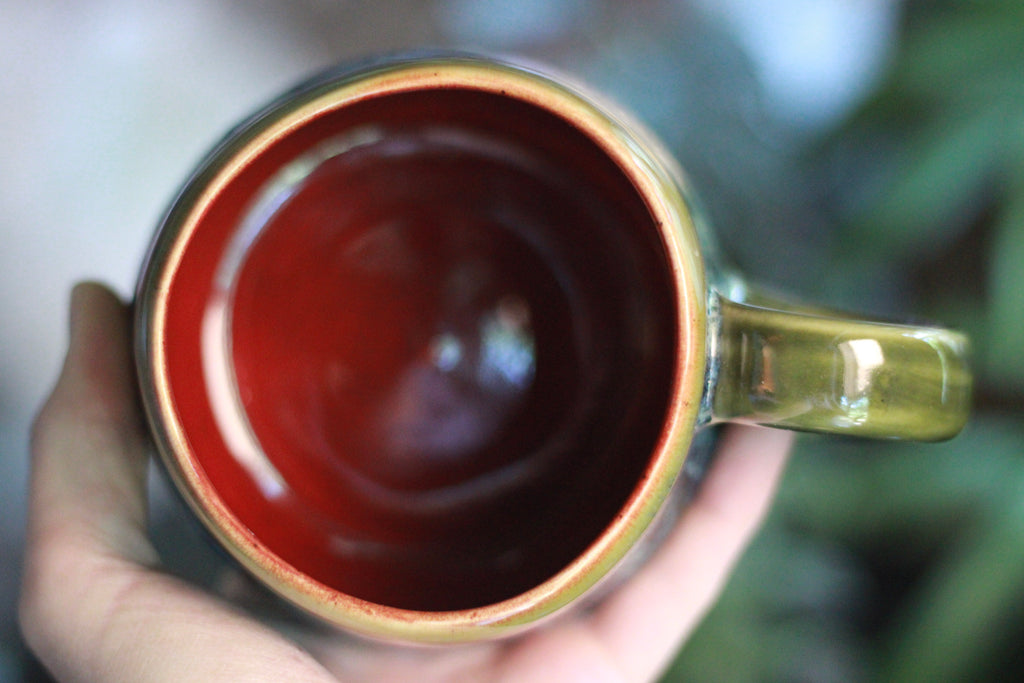 11-E Mossy Wave Squat Gourd Mug, 14 oz.