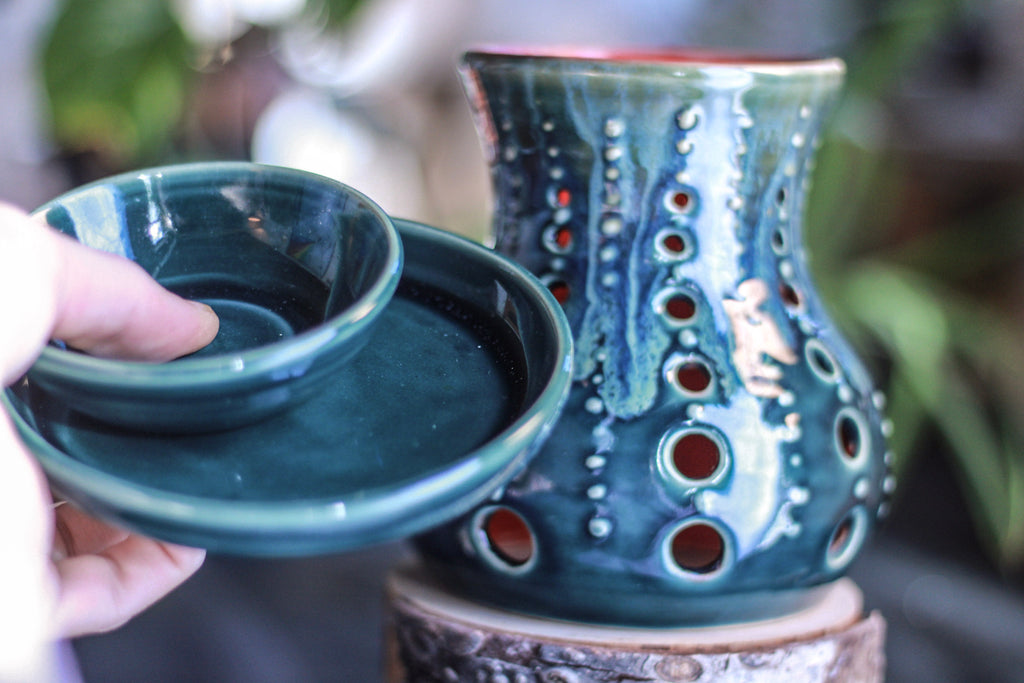 17-C BlueGreen Candle Wax Melt Burner