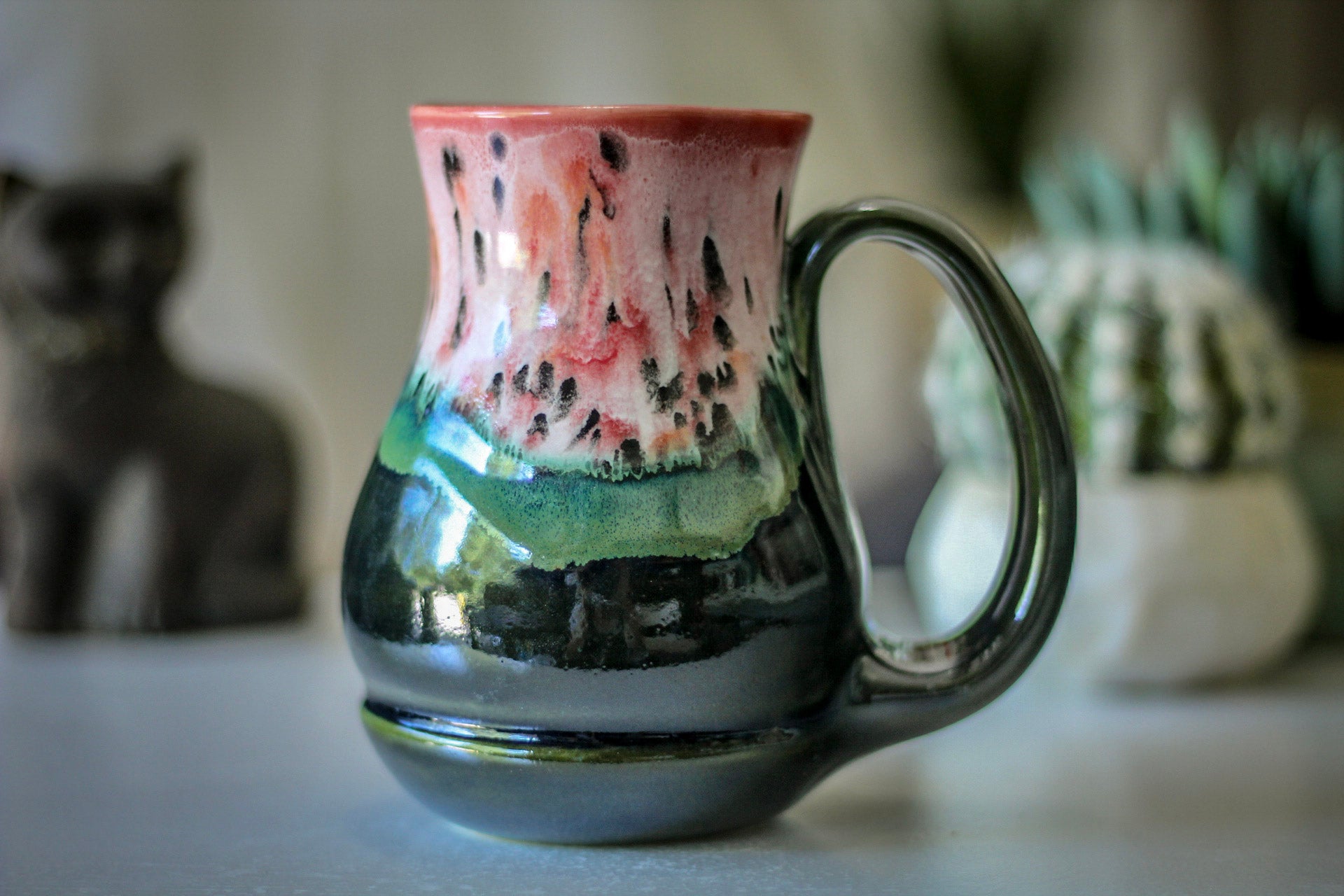 02-D Coral Meadow Flared Acorn Mug, 16 oz.