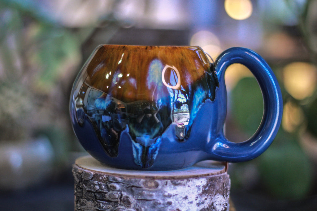 11-E Blue EXPERIMENT Notched Mug, 17 oz.