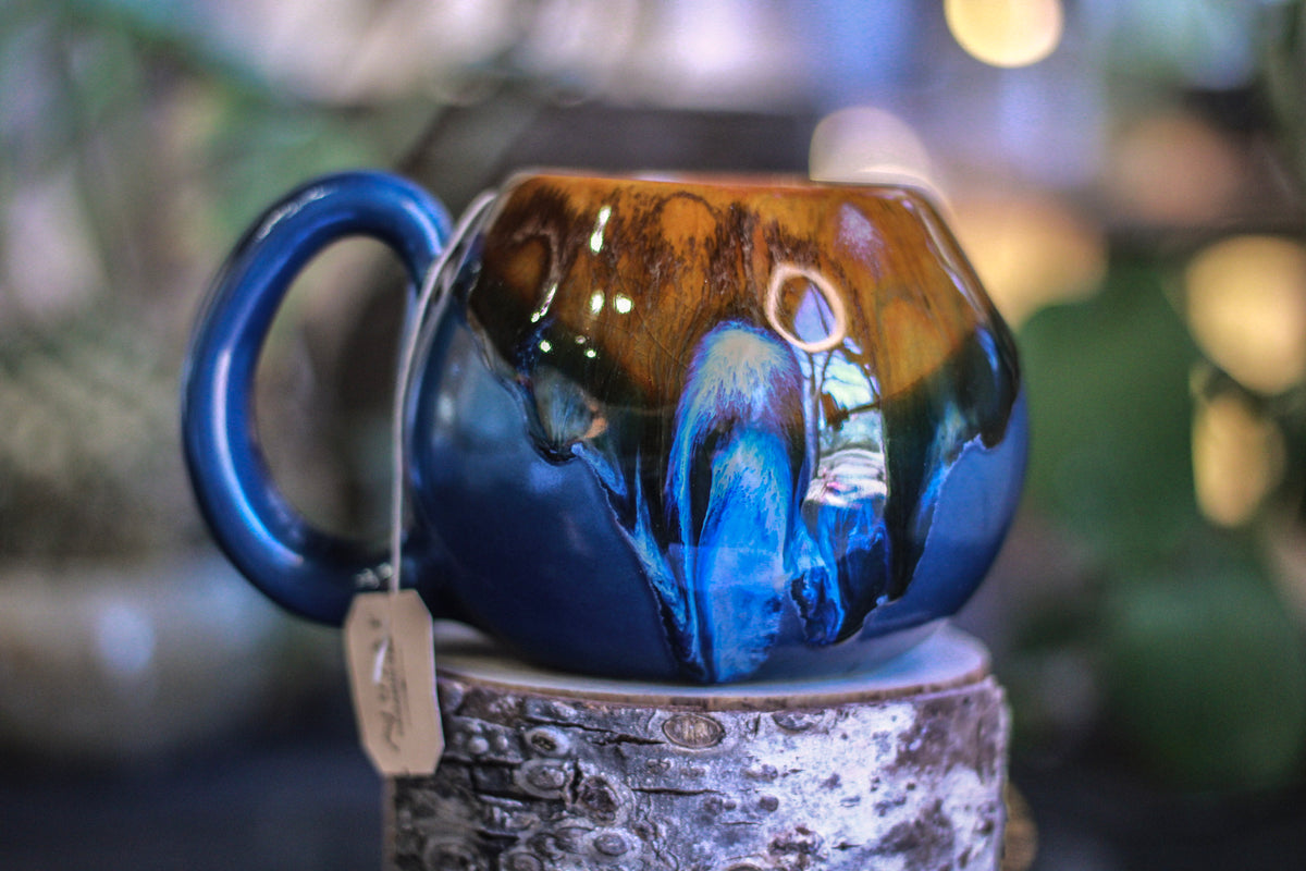 11-E Blue EXPERIMENT Notched Mug, 17 oz.