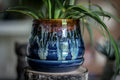 14-D Electric Wave Textured Small Planter with Plate