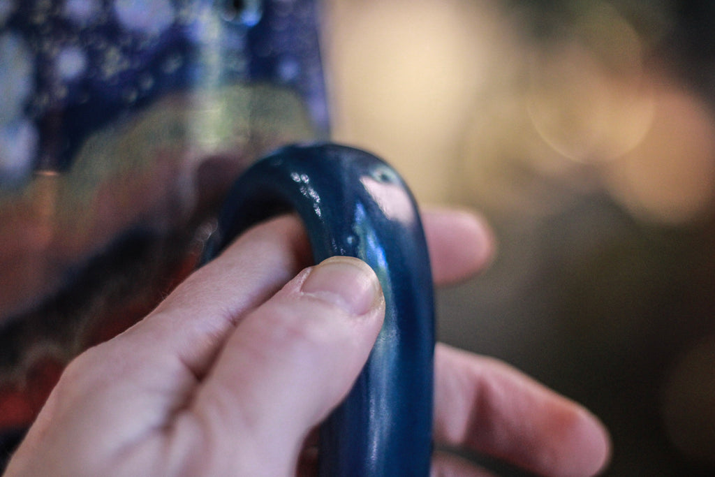 14-B Blue PROTOTYPE Notched Mug - TOP SHELF MISFIT, 23 oz.