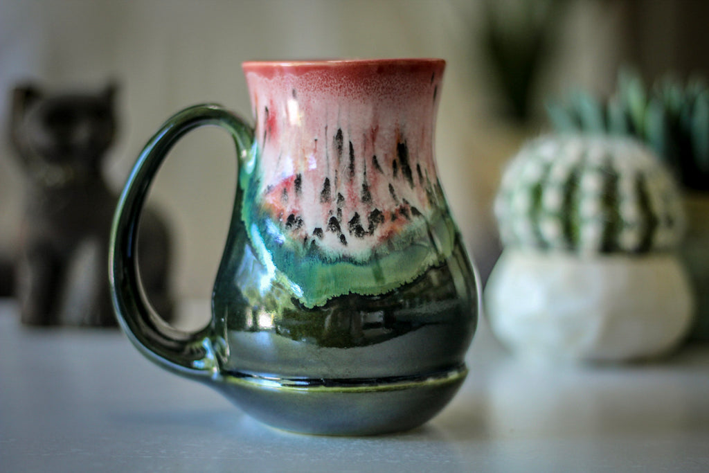 02-D Coral Meadow Flared Acorn Mug, 16 oz.