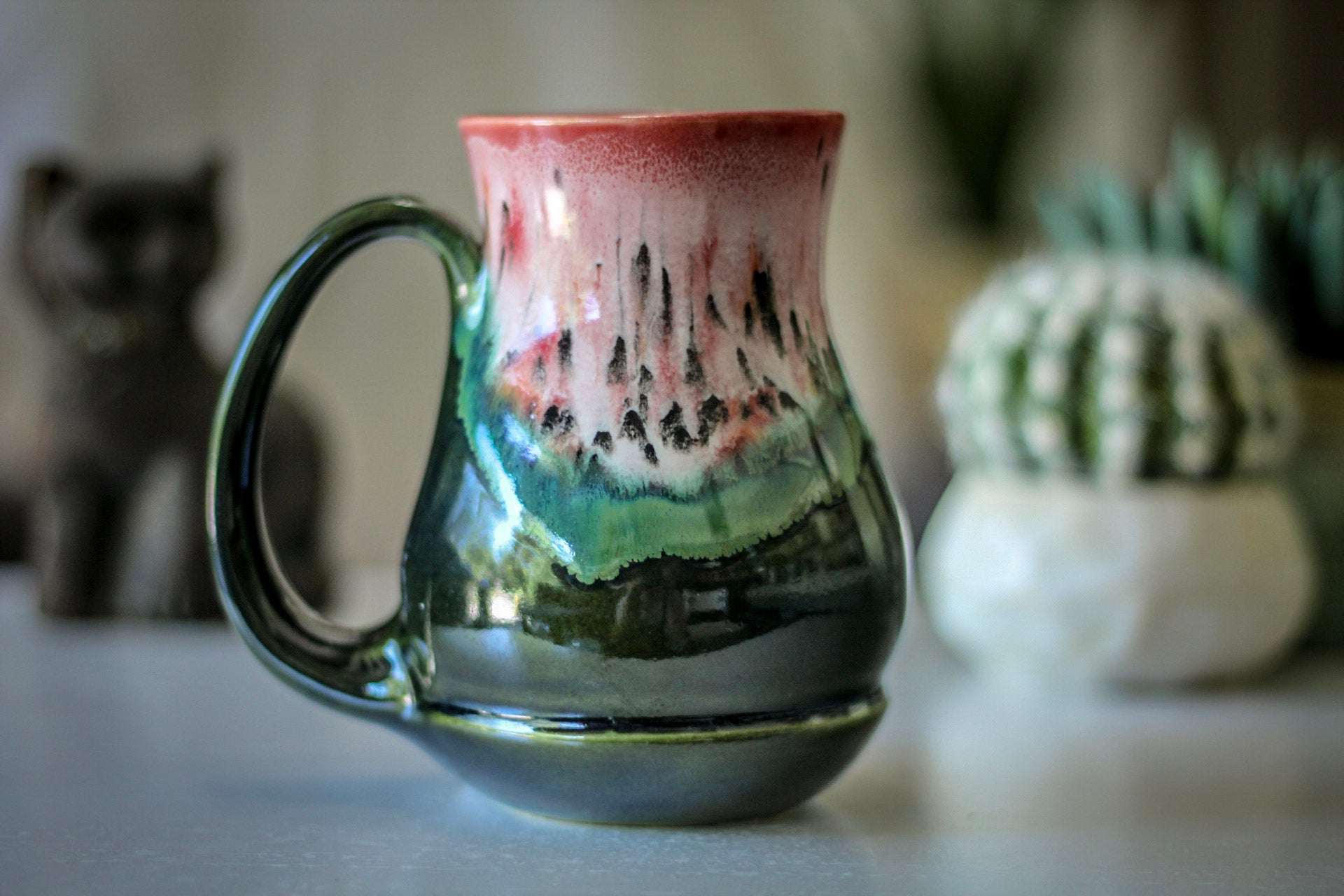 02-D Coral Meadow Flared Acorn Mug, 16 oz.