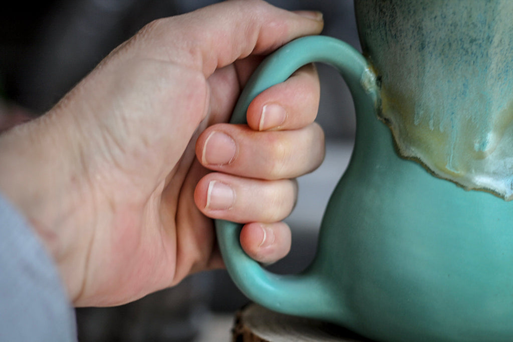 14-D Atlantean Jade Gourd Mug, 15 oz.