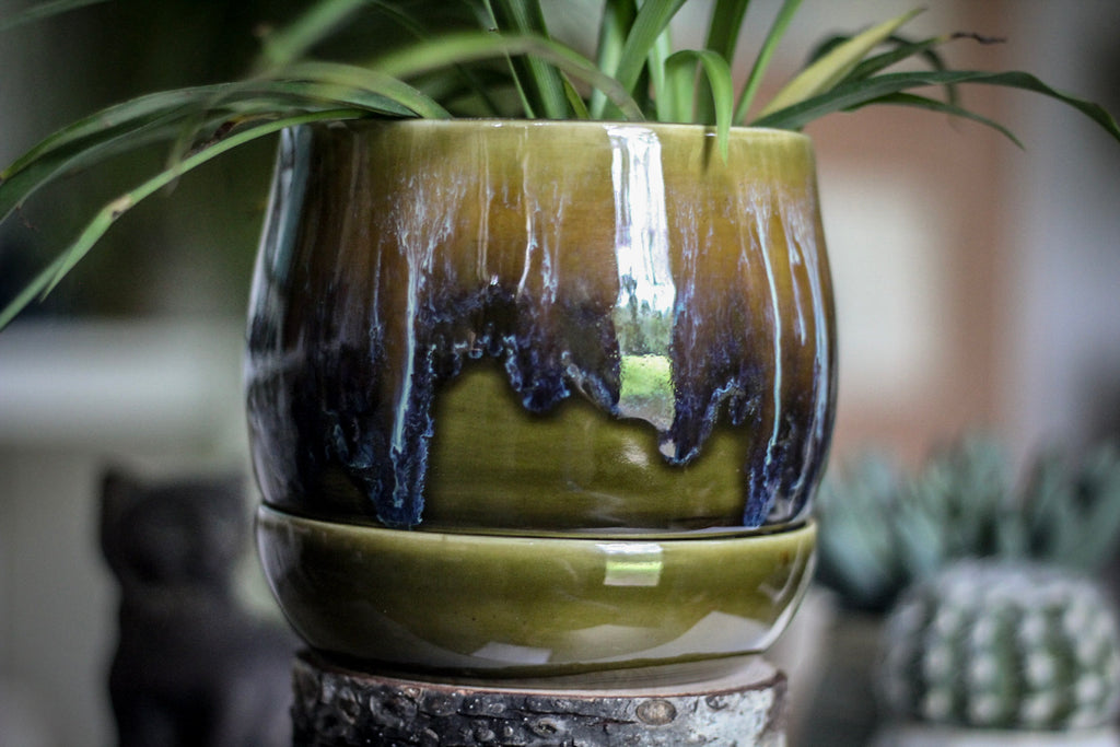 15-E EXPERIMENT Small Planter with Plate - MISFIT - 15% off