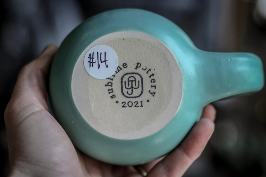14-D Atlantean Jade Gourd Mug, 15 oz.