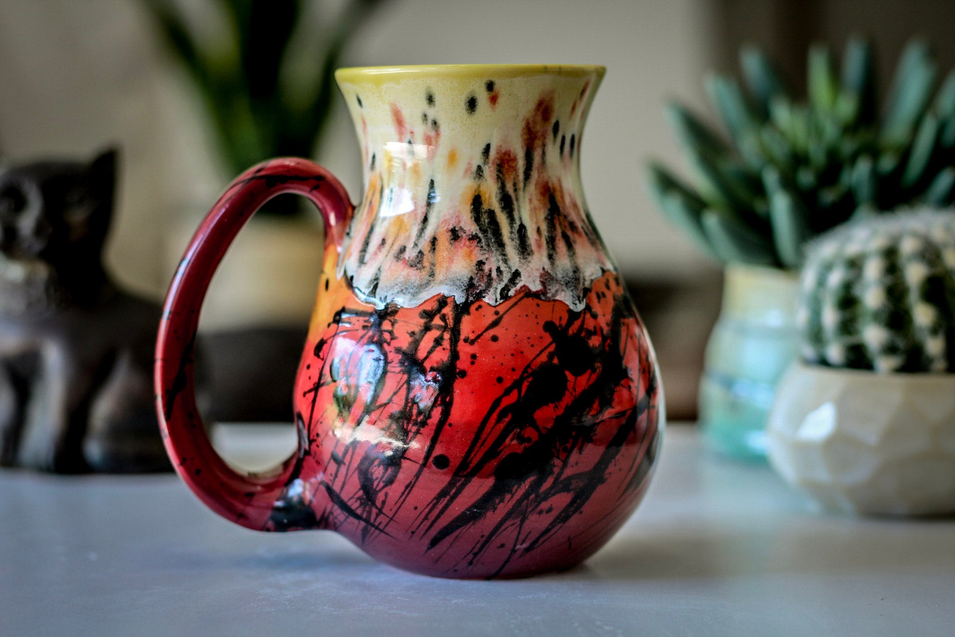 02-A Rainbow Corona Flow Flared Mug - TOP SHELF, 21 oz.