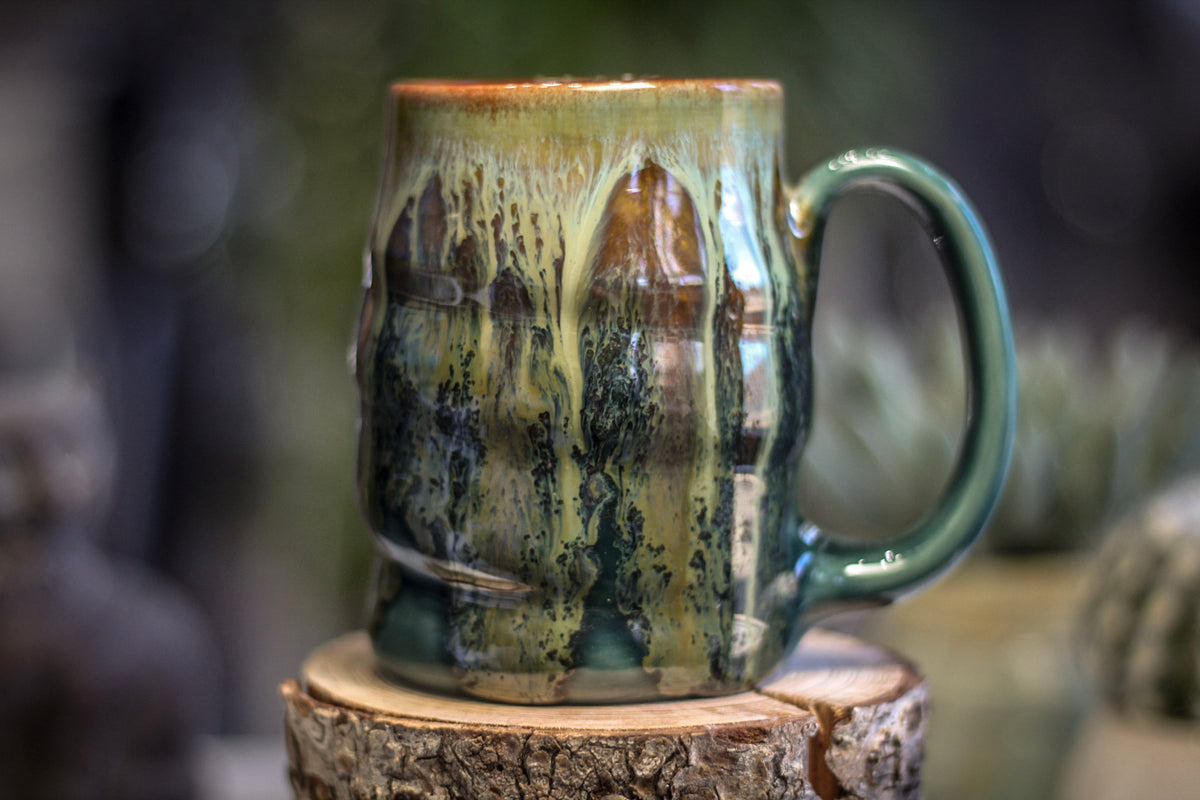 15-E Spanish Moss Variation Textured Stein Mug, 14 oz.