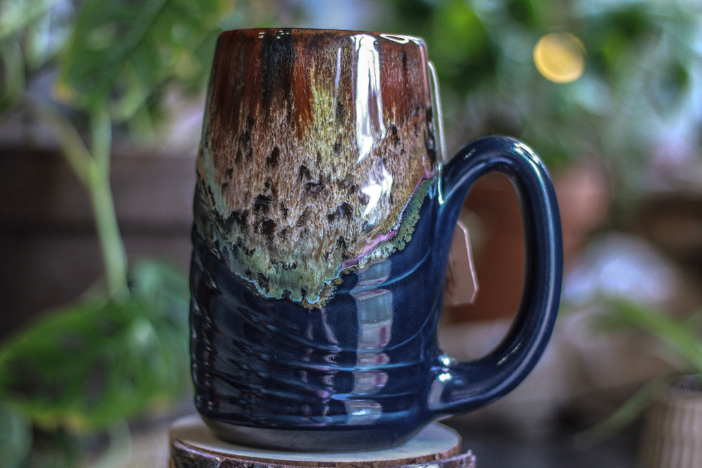 13-C Molten Rainbow Cheetah Notched Textured Acorn Mug - MISFIT, 24 oz. - 10% off