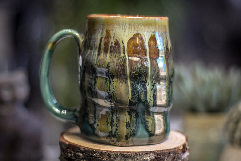 15-E Spanish Moss Variation Textured Stein Mug, 14 oz.