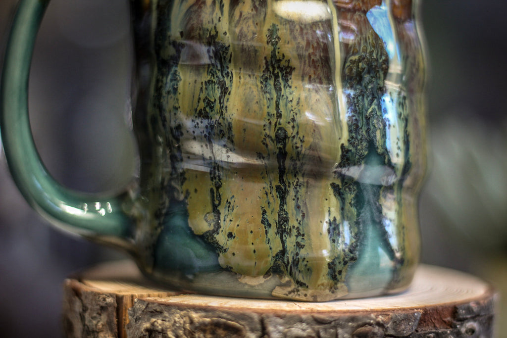15-E Spanish Moss Variation Textured Stein Mug, 14 oz.