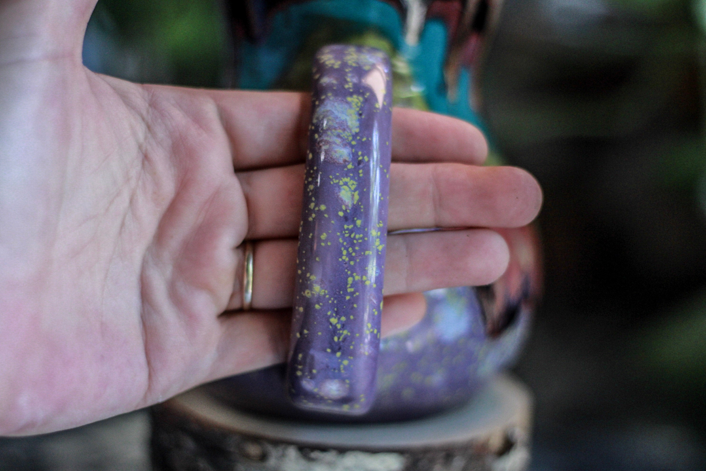 02-A Purple Rainbow Grotto Flared Mug, 26 oz.