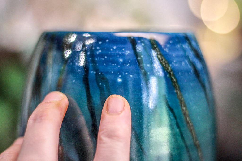 21-A  Labradorite Notched Mug - TOP SHELF, 28 oz.